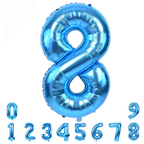 TONIFUL OC57 Blue number 8 balloon, Acrylic von TONIFUL