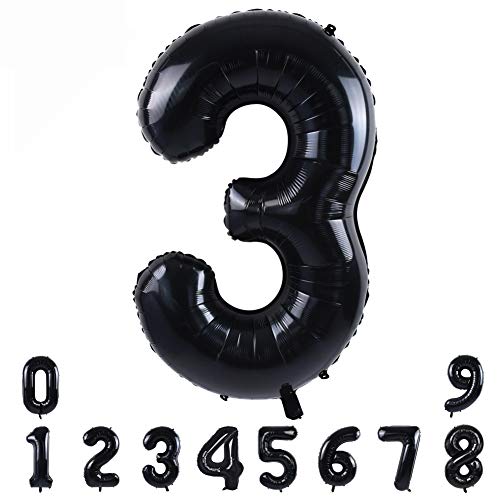 TONIFUL CKU6 Number balloon 3 black, Acrylic von TONIFUL