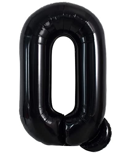 40 Zoll große schwarze Q Buchstabe Ballons Jumbo Helium Ballons, Folie Mylar Big Alphabet Ballons für Geburtstagsfeier Jubiläum Valentinstag Zubehör Dekorationen von TONIFUL