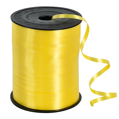 457 Meters Geschenkband Gelb - Gelb 5mm Geschenkbänder luftballon schnur - luftballon band Luftballons Hochzeit Geschenkverpackung für Weihnachtsdeko, Ballonverschlüsse, Geschenkverpackung von TONIFUL