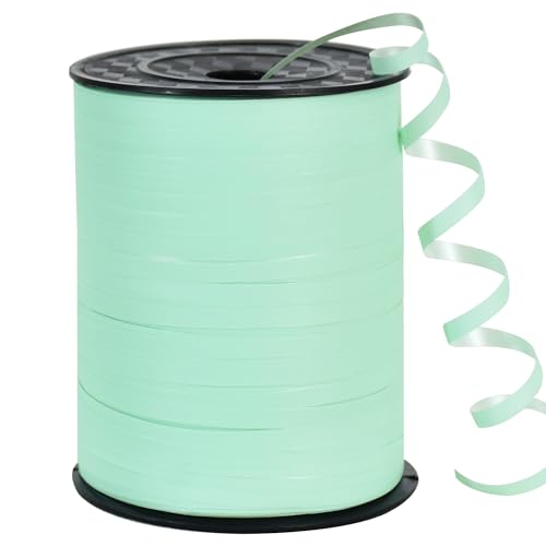 457 m Ringelband, Ballonband für Kunst und Handwerk, Dekoration, Geschenkverpackung, Bänder und Schleifen für Weihnachten, Neujahr, Geburtstag, Abschlussbedarf (Pastellblau) von TONIFUL