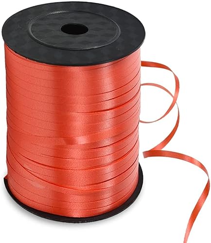 TONIFUL 450 Meters Geschenkband Rot- Rot 5mm Geschenkbänder luftballon schnur - luftballon band Luftballons Hochzeit Geschenkverpackung für Weihnachtsdeko, Ballonverschlüsse, Geschenkverpackung von TONIFUL
