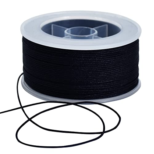 TONIFUL 0,8 mm x 70 Meter schwarze Nylonschnur Satinschnur für Armband, Schmuckherstellung, Rattail, Makramee, Kordel für Halsketten, Perlenfaden, Kumihimo, chinesischer Knoten, Handwerk TONIFUL 0,8 mm x 70 Meter schwarze Nylonschnur Satinschnur für Armband, Schmuckherstellung, Rattail, Makramee, Kordel für Halsketten, Perlenfaden, Kumihimo, chinesischer Knoten, Handwerk von TONIFUL