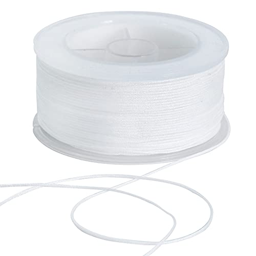 TONIFUL 0,8 mm x 70 Meter weiße Nylonschnur Satinschnur für Armband, Schmuckherstellung, Rattail, Makramee, Kordel für Halsketten, Perlenfaden, Kumihimo, chinesischer Knoten, Handwerk TONIFUL 0,8 mm x 70 Meter weiße Nylonschnur Satinschnur für Armband, Schmuckherstellung, Rattail, Makramee, Kordel für Halsketten, Perlenfaden, Kumihimo, chinesischer Knoten, Handwerk von TONIFUL