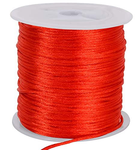 TONIFUL 1,5mm x 45,7m rote Nylonschnur, Satinschnur für Armbänder, Schmuckherstellung, Rattail, Makramee, gewachste Bordüre, Halskette, Perlenfaden, Kumihimo, chinesischer Knoten TONIFUL 1,5mm x 45,7m rote Nylonschnur, Satinschnur für Armbänder, Schmuckherstellung, Rattail, Makramee, gewachste Bordüre, Halskette, Perlenfaden, Kumihimo, chinesischer Knoten von TONIFUL