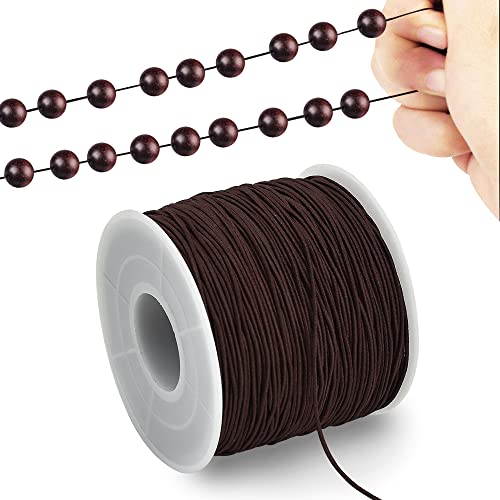 TONIFUL 1 mm x 100 m braune elastische Schnur für Armbänder und Schmuckherstellung, Dehnbare Schnur für Armbänder, Rattail-Makramee-Halsketten, große Perlenfaden, Kumihimo von TONIFUL