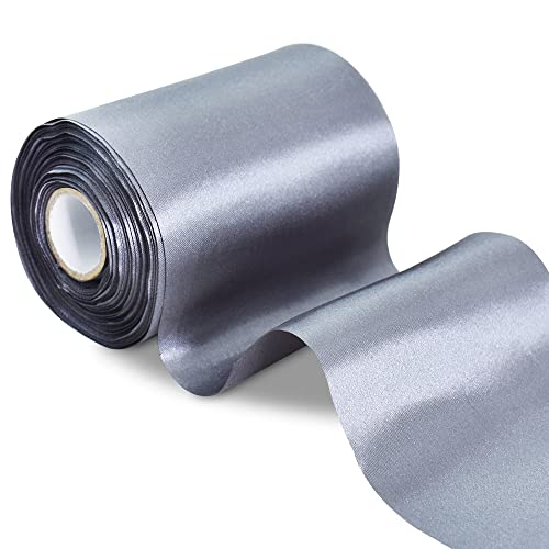 TONIFUL 10.2 cm breites, graues, tiefes Silber, massives Satinband, 22 m, Stoff, großes Band zum Schneiden von Zeremonien, große Öffnung, Stuhlschärpen, Tischhaar, Autoschleifen, Party, Dekoration TONIFUL 10.2 cm breites, graues, tiefes Silber, massives Satinband, 22 m, Stoff, großes Band zum Schneiden von Zeremonien, große Öffnung, Stuhlschärpen, Tischhaar, Autoschleifen, Party, Dekoration von TONIFUL