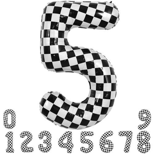 TONIFUL 101,6 cm karierte Zahl 5 Ballon 5. Rennwagen Geburtstag Party Supplies Schwarz und Weiß Große Zahl Ballon für Mädchen Jungen 5. Geburtstag Fast Race Car Flag Party Dekorationen TONIFUL 101,6 cm karierte Zahl 5 Ballon 5. Rennwagen Geburtstag Party Supplies Schwarz und Weiß Große Zahl Ballon für Mädchen Jungen 5. Geburtstag Fast Race Car Flag Party Dekorationen von TONIFUL