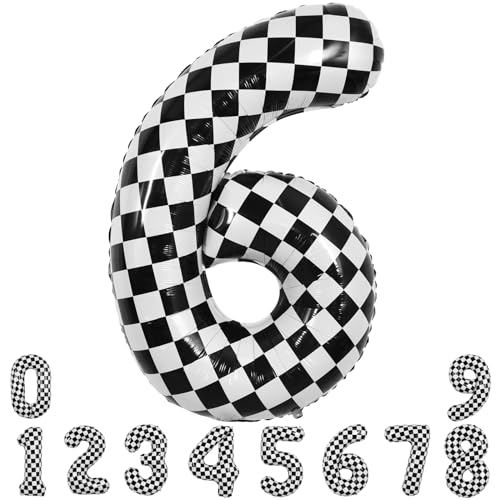 TONIFUL 101,6 cm karierter Nummer 6 Ballon 6. Rennauto Geburtstag Party Supplies Schwarz und Weiß Große Zahl Ballon für Mädchen Jungen 6. Geburtstag Fast Race Auto Flagge Party Dekorationen TONIFUL 101,6 cm karierter Nummer 6 Ballon 6. Rennauto Geburtstag Party Supplies Schwarz und Weiß Große Zahl Ballon für Mädchen Jungen 6. Geburtstag Fast Race Auto Flagge Party Dekorationen von TONIFUL