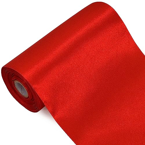 TONIFUL 15cm x 20M rotes ​band breit geschenkband große schleife satinband für auto Bogen Eröffnungszeremonie Schleifen Dach- und Außendekoration Partydekoration Stuhl Hochzeit Der Valentinstag von TONIFUL