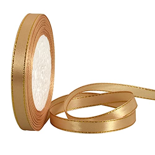 TONIFUL 1cm X 23m golden Satinband mit goldfarbenen Rändern, Stoffbänder geschenkband für Geschenkverpackungen, Hochzeit, Geburtstag, Party, Dekoration, Basteln, Schleifen, Weihnachten, Basteln TONIFUL 1cm X 23m golden Satinband mit goldfarbenen Rändern, Stoffbänder geschenkband für Geschenkverpackungen, Hochzeit, Geburtstag, Party, Dekoration, Basteln, Schleifen, Weihnachten, Basteln von TONIFUL