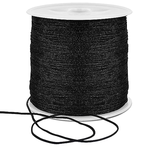 TONIFUL 1mm x 100 m Schwarze Nylonschnur Satinschnur für Armbänder Schmuckherstellung Rattail Makramee gewachste Bordüre Kordel Halskette Bulk Perlenfaden Kumihimo Chinesischer Knoten Handwerk TONIFUL 1mm x 100 m Schwarze Nylonschnur Satinschnur für Armbänder Schmuckherstellung Rattail Makramee gewachste Bordüre Kordel Halskette Bulk Perlenfaden Kumihimo Chinesischer Knoten Handwerk von TONIFUL