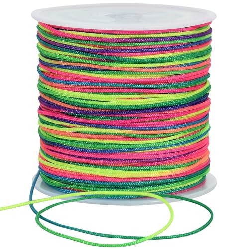 TONIFUL 1mm x 70m Regenbogen, Nylonschnur Satinschnur für Armbänder Schmuckherstellung Rattail Makramee gewachste Bordüre Kordel Halskette Bulk Perlenfaden Kumihimo Chinesischer Knoten Handwerk TONIFUL 1mm x 70m Regenbogen, Nylonschnur Satinschnur für Armbänder Schmuckherstellung Rattail Makramee gewachste Bordüre Kordel Halskette Bulk Perlenfaden Kumihimo Chinesischer Knoten Handwerk von TONIFUL