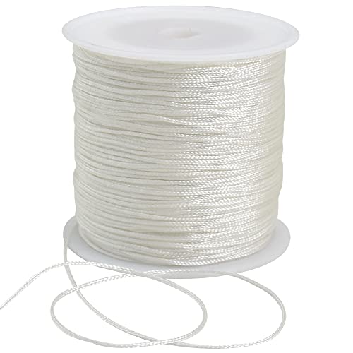 TONIFUL 1mm x 91 m weiße Nylonschnur Satinschnur für Armbänder Schmuckherstellung Rattail Makramee gewachste Bordüre Kordel Halskette Bulk Perlenfaden Kumihimo Chinesischer Knoten Handwerk TONIFUL 1mm x 91 m weiße Nylonschnur Satinschnur für Armbänder Schmuckherstellung Rattail Makramee gewachste Bordüre Kordel Halskette Bulk Perlenfaden Kumihimo Chinesischer Knoten Handwerk von TONIFUL