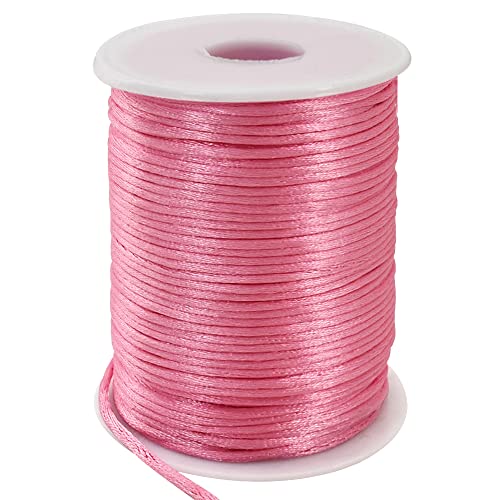 TONIFUL 2 mm x 110 Meter Hellrosa Nylonschnur Satinschnur für Armbänder Schmuckherstellung Rattail Makramee gewachste Schnur Halskette Bulk Perlenfaden Kumihimo Chinesischer Knoten Handwerk TONIFUL 2 mm x 110 Meter Hellrosa Nylonschnur Satinschnur für Armbänder Schmuckherstellung Rattail Makramee gewachste Schnur Halskette Bulk Perlenfaden Kumihimo Chinesischer Knoten Handwerk von TONIFUL