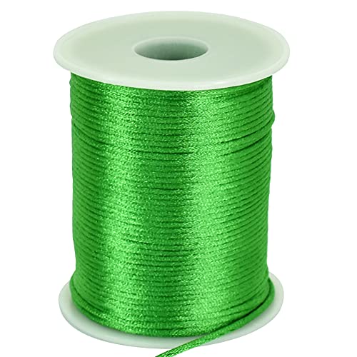 TONIFUL 2mm x 100m Nylonschnur Grün, Satinschnur für Armbänder, Schmuckherstellung, Rattail, Makramee, gewachste Zierkordel, Halskette, Perlenfaden, Kumihimo, chinesische Knotenkunst TONIFUL 2mm x 100m Nylonschnur Grün, Satinschnur für Armbänder, Schmuckherstellung, Rattail, Makramee, gewachste Zierkordel, Halskette, Perlenfaden, Kumihimo, chinesische Knotenkunst von TONIFUL