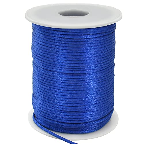 TONIFUL 2mm x 110 Meter königsblaue Nylonschnur Satinschnur für Armband, Schmuckherstellung, Rattail, Makramee, gewachste Kordel, Halskette, Perlenfaden, Kumihimo, chinesischer Knoten, Handwerk TONIFUL 2mm x 110 Meter königsblaue Nylonschnur Satinschnur für Armband, Schmuckherstellung, Rattail, Makramee, gewachste Kordel, Halskette, Perlenfaden, Kumihimo, chinesischer Knoten, Handwerk von TONIFUL