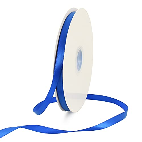 TONIFUL 3/8 Inch x 100yds Royal Blue Satin Ribbon Thin Solid Fabric Ribbons Roll for Gift Wrapping Invitation Floral Hair Balloons Craft Sewing Party Wedding Popsicles Decoration von TONIFUL