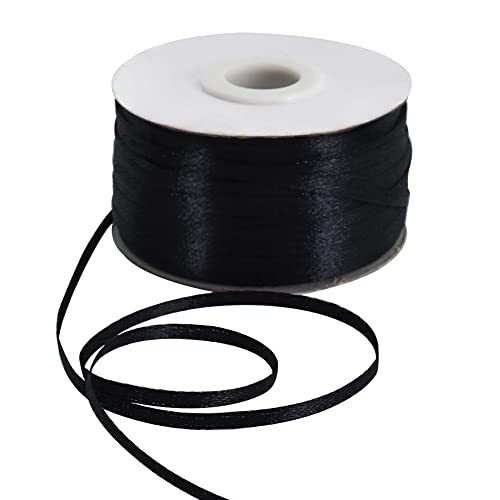 TONIFUL 3 mm x 180 m schwarzes, dünnes, massives Satinband, Riesenspule, doppelseitig gewebtes Polyester-Stoffband zum Basteln, Aufhängen von Etiketten, Einladungskarten, Luftballons, Blumenstrauß, Ha TONIFUL 3 mm x 180 m schwarzes, dünnes, massives Satinband, Riesenspule, doppelseitig gewebtes Polyester-Stoffband zum Basteln, Aufhängen von Etiketten, Einladungskarten, Luftballons, Blumenstrauß, Ha von TONIFUL