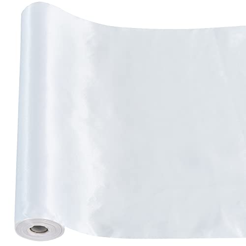 TONIFUL 30.5 cmx9.1 m, weißes Satinband, extra breites Weihnachtsband für den Außenbereich, Bandschneidezeremonie, große Öffnungsband, Tischläufer, Geschenkverpackung, Hochzeitsdekoration TONIFUL 30.5 cmx9.1 m, weißes Satinband, extra breites Weihnachtsband für den Außenbereich, Bandschneidezeremonie, große Öffnungsband, Tischläufer, Geschenkverpackung, Hochzeitsdekoration von TONIFUL