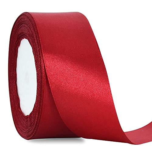 TONIFUL 4 cmx22 m breites, dunkelrotes Satinband, feste Stoffbänder für Hochzeit, Auto, Dekoration, Stuhl, Schärpe, Basteln, Geschenkverpackungen, Schneiden, florales Nähen, Party-Dekoration TONIFUL 4 cmx22 m breites, dunkelrotes Satinband, feste Stoffbänder für Hochzeit, Auto, Dekoration, Stuhl, Schärpe, Basteln, Geschenkverpackungen, Schneiden, florales Nähen, Party-Dekoration von TONIFUL