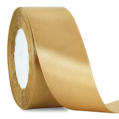 TONIFUL 4 cmx22 m breites, hellgoldenes Satinband, massives Stoffband für Hochzeit, Auto, Dekoration, Stuhl, Schärpe, Basteln, Geschenkverpackungen, Schneiden, Zeremonien, Nähen, Party-Dekoration TONIFUL 4 cmx22 m breites, hellgoldenes Satinband, massives Stoffband für Hochzeit, Auto, Dekoration, Stuhl, Schärpe, Basteln, Geschenkverpackungen, Schneiden, Zeremonien, Nähen, Party-Dekoration von TONIFUL