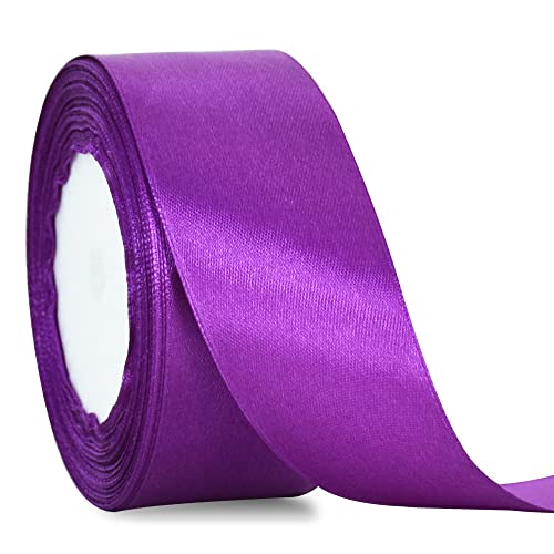 TONIFUL 4 cmx22 m breites, violettes Satinband, feste Stoffbänder für Hochzeit, Auto, Dekoration, Stuhl, Schärpe, Basteln, Geschenkverpackungen, Schneiden, Zeremonien, Nähen, Party-Dekoration TONIFUL 4 cmx22 m breites, violettes Satinband, feste Stoffbänder für Hochzeit, Auto, Dekoration, Stuhl, Schärpe, Basteln, Geschenkverpackungen, Schneiden, Zeremonien, Nähen, Party-Dekoration von TONIFUL