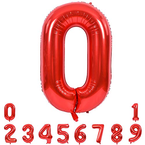 TONIFUL MOR2 Red balloon number 0, Acrylic von TONIFUL