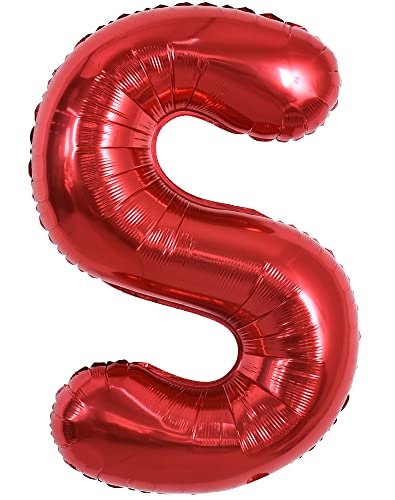 TONIFUL 40 Zoll große leuchtend rote Buchstabenballons A-Z, riesige Heliumfolie großer Buchstabe S Ballon für Geburtstagsfeier Jahrestag Hochzeit Dekoration. TONIFUL 40 Zoll große leuchtend rote Buchstabenballons A-Z, riesige Heliumfolie großer Buchstabe S Ballon für Geburtstagsfeier Jahrestag Hochzeit Dekoration. von TONIFUL