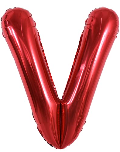 TONIFUL 40 Zoll große leuchtend rote Buchstabenballons A-Z, riesige Heliumfolie großer Buchstabe V Ballon für Geburtstagsfeier Jahrestag Hochzeit Dekoration. TONIFUL 40 Zoll große leuchtend rote Buchstabenballons A-Z, riesige Heliumfolie großer Buchstabe V Ballon für Geburtstagsfeier Jahrestag Hochzeit Dekoration. von TONIFUL