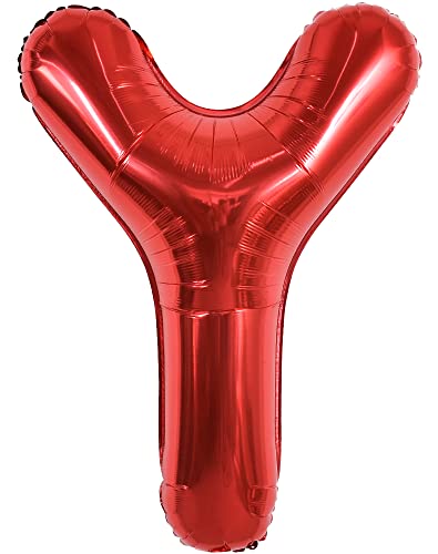 TONIFUL 40 Zoll große leuchtend rote Buchstabenballons A-Z, riesige Heliumfolie großer Buchstabe Y Ballon für Geburtstagsfeier Jahrestag Hochzeit Dekoration. von TONIFUL