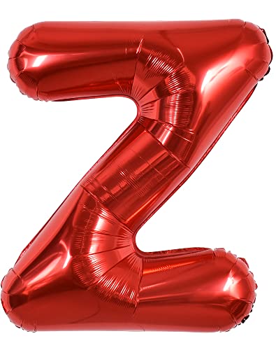TONIFUL 40 Zoll große leuchtend rote Buchstabenballons A-Z, riesige Heliumfolie großer Buchstabe Z Ballon für Geburtstagsfeier Jahrestag Hochzeit Dekoration. von TONIFUL
