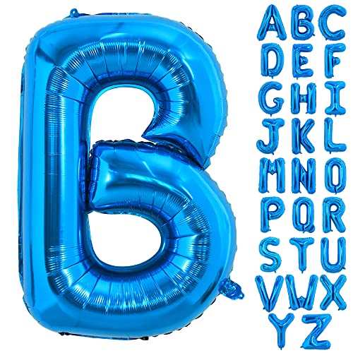 TONIFUL 40 Zoll großer Blau Buchstabe B Ballon, riesiger Buchstabenballon, großer Folienballon für Geburtstagsfeier, Jubiläumsdekoration von TONIFUL