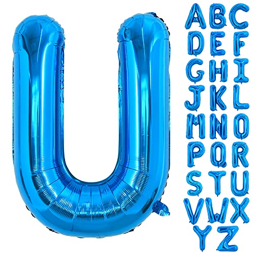 TONIFUL 40 Zoll großer Blau Buchstabe U Ballon, riesiger Buchstabenballon, großer Folienballon für Geburtstagsfeier, Jubiläumsdekoration TONIFUL 40 Zoll großer Blau Buchstabe U Ballon, riesiger Buchstabenballon, großer Folienballon für Geburtstagsfeier, Jubiläumsdekoration von TONIFUL