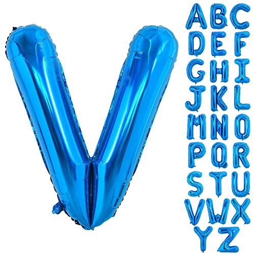 TONIFUL 40 Zoll großer Blau Buchstabe V Ballon, riesiger Buchstabenballon, großer Folienballon für Geburtstagsfeier, Jubiläumsdekoration TONIFUL 40 Zoll großer Blau Buchstabe V Ballon, riesiger Buchstabenballon, großer Folienballon für Geburtstagsfeier, Jubiläumsdekoration von TONIFUL