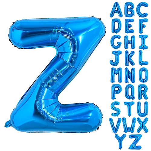 TONIFUL 40 Zoll großer Blau Buchstabe Z Ballon, riesiger Buchstabenballon, großer Folienballon für Geburtstagsfeier, Jubiläumsdekoration von TONIFUL