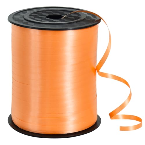 TONIFUL 457 m Ringelband, Ballonband für Kunst und Handwerk, Dekoration, Geschenkverpackung, Bänder und Schleifen für Weihnachten, Neujahr, Geburtstag, Abschlusszubehör (Orange) von TONIFUL