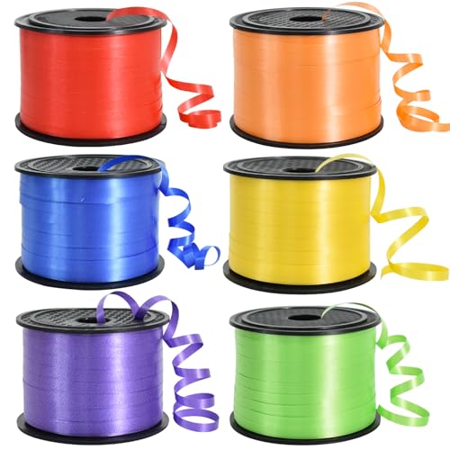 TONIFUL 550 Meters Geschenkband 6 Farben - 5mm Geschenkbänder luftballon schnur - luftballon band Luftballons Hochzeit Geschenkverpackung für Weihnachtsdeko, Geschenkverpackung TONIFUL 550 Meters Geschenkband 6 Farben - 5mm Geschenkbänder luftballon schnur - luftballon band Luftballons Hochzeit Geschenkverpackung für Weihnachtsdeko, Geschenkverpackung von TONIFUL