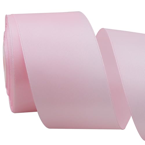 TONIFUL 5cm x 20M Hellrosa ​Band breit geschenkband große Schleife Satinband für Auto Bogen Schleifen Partydekoration Stuhl Hochzeit Der Valentinstag Geschenkverpackungen Strauß geschenkband von TONIFUL