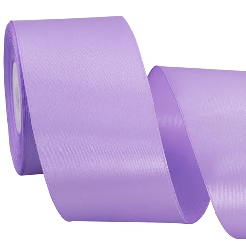 TONIFUL 5cm x 20M lila Farbe ​band breit geschenkband große schleife satinband für auto Bogen Schleifen Partydekoration Stuhl Hochzeit Der Valentinstag Geschenkverpackungen Strauß geschenkband von TONIFUL