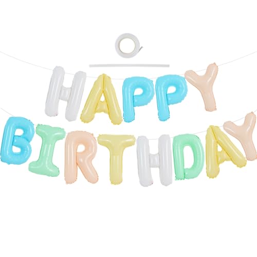 TONIFUL Creamy Color Happy Birthday Ballon Girlande,16 Zoll Creamy Color Folie Happy Birthday Folienballon Luftballon Geburtstagsballon Helium Ballon für Geburtstag Party TONIFUL Creamy Color Happy Birthday Ballon Girlande,16 Zoll Creamy Color Folie Happy Birthday Folienballon Luftballon Geburtstagsballon Helium Ballon für Geburtstag Party von TONIFUL