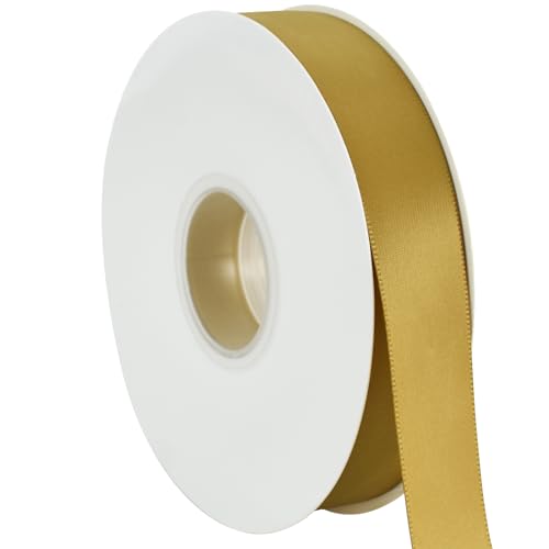TONIFUL Gold-Satinband, dünnes, solides Stoffband für Geschenkverpackungen, Blumensträuße, Schleifen und Bastelarbeiten, Weihnachten, Valentinstag, Geburtstag, Hochzeit und Party-Dekoration, 2,5 cm x TONIFUL Gold-Satinband, dünnes, solides Stoffband für Geschenkverpackungen, Blumensträuße, Schleifen und Bastelarbeiten, Weihnachten, Valentinstag, Geburtstag, Hochzeit und Party-Dekoration, 2,5 cm x von TONIFUL