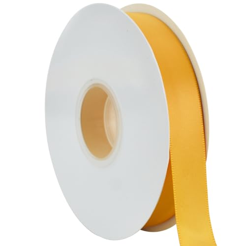 TONIFUL Gelbes Satinband, 2,2 cm x 45,7 m, dünnes festes Stoffband für Geschenkverpackungen, Blumensträuße, Schleifen und Bastelarbeiten, Weihnachten, Valentinstag, Geburtstag, Hochzeit und TONIFUL Gelbes Satinband, 2,2 cm x 45,7 m, dünnes festes Stoffband für Geschenkverpackungen, Blumensträuße, Schleifen und Bastelarbeiten, Weihnachten, Valentinstag, Geburtstag, Hochzeit und von TONIFUL