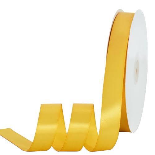 TONIFUL Gelbes Satinband, 2,2 cm x 91,4 m, dünnes solides Frabic-Band für Geschenkverpackungen, Bastelarbeiten, Schleifen, Einladungen, Blumensträuße, Weihnachten, Hochzeit, Party, TONIFUL Gelbes Satinband, 2,2 cm x 91,4 m, dünnes solides Frabic-Band für Geschenkverpackungen, Bastelarbeiten, Schleifen, Einladungen, Blumensträuße, Weihnachten, Hochzeit, Party, von TONIFUL