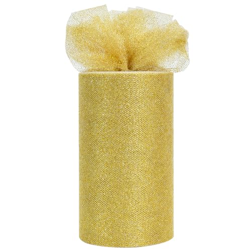 TONIFUL Gold Glitter Tüllrolle 15,2 cm x 45,7 m Tüllband für Tutu Rock, Hochzeit, Weihnachten, Babyparty, Valentinstag, Dekorationen und DIY Handwerk TONIFUL Gold Glitter Tüllrolle 15,2 cm x 45,7 m Tüllband für Tutu Rock, Hochzeit, Weihnachten, Babyparty, Valentinstag, Dekorationen und DIY Handwerk von TONIFUL