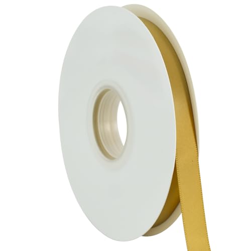 TONIFUL Gold-Satinband, 1,27 cm x 45,7 m, dünnes, solides Stoffband für Geschenkverpackungen, Blumensträuße, Schleifen und Bastelarbeiten, Weihnachten, Valentinstag, Geburtstag, Hochzeit und TONIFUL Gold-Satinband, 1,27 cm x 45,7 m, dünnes, solides Stoffband für Geschenkverpackungen, Blumensträuße, Schleifen und Bastelarbeiten, Weihnachten, Valentinstag, Geburtstag, Hochzeit und von TONIFUL