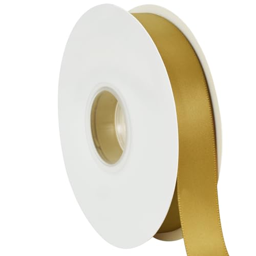 TONIFUL Gold-Satinband, 2,2 cm x 45,7 m, dünnes, solides Stoffband für Geschenkverpackungen, Blumensträuße, Schleifen und Bastelarbeiten, Weihnachten, Valentinstag, Geburtstag, Hochzeit und TONIFUL Gold-Satinband, 2,2 cm x 45,7 m, dünnes, solides Stoffband für Geschenkverpackungen, Blumensträuße, Schleifen und Bastelarbeiten, Weihnachten, Valentinstag, Geburtstag, Hochzeit und von TONIFUL