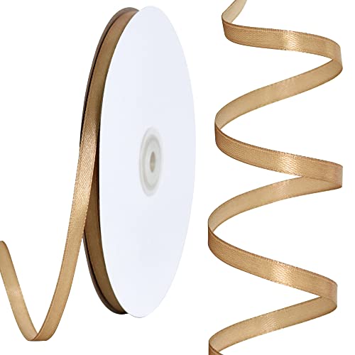 TONIFUL Gold-Satinband, 0,6 cm x 91,4 m, dünnes, einfarbiges Satinband für Geschenkverpackungen, Basteln, Haarschleifen, Hochzeitsparty-Dekoration, Einladungskarten, Blumensträuße TONIFUL Gold-Satinband, 0,6 cm x 91,4 m, dünnes, einfarbiges Satinband für Geschenkverpackungen, Basteln, Haarschleifen, Hochzeitsparty-Dekoration, Einladungskarten, Blumensträuße von TONIFUL