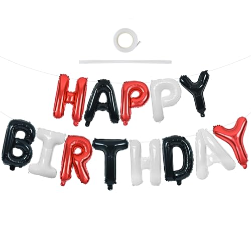 TONIFUL "Happy Birthday"-Ballon-Banner mit Schleifenband, 40,6 cm, Mylar-Buchstaben, Geburtstagsschild, Banner, Ballon-Wimpelkette, wiederverwendbar, für Mädchen, Jungen, Kinder und Erwachsene, TONIFUL "Happy Birthday"-Ballon-Banner mit Schleifenband, 40,6 cm, Mylar-Buchstaben, Geburtstagsschild, Banner, Ballon-Wimpelkette, wiederverwendbar, für Mädchen, Jungen, Kinder und Erwachsene, von TONIFUL