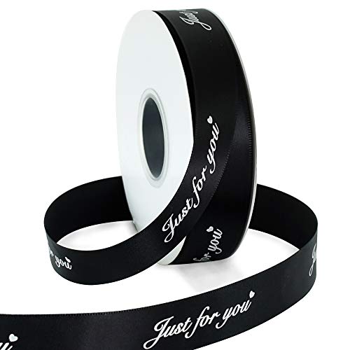 TONIFUL JUST FOR YOU Satinband 25mm, 45m, Schwarz, Geschenkband Der Valentinstag Verpackung von Geschenken, für Hochzeit, Geburtstag, Blumen, Verpackung von Kuchen, Geschenkverpackung, Dekoration TONIFUL JUST FOR YOU Satinband 25mm, 45m, Schwarz, Geschenkband Der Valentinstag Verpackung von Geschenken, für Hochzeit, Geburtstag, Blumen, Verpackung von Kuchen, Geschenkverpackung, Dekoration von TONIFUL